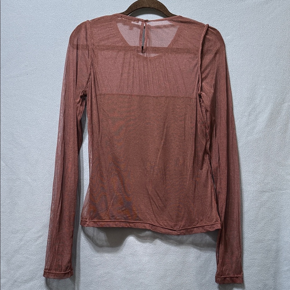 Long-Sleeve Purple See through Women's Top by Patrizia Pepe Italy Size 2 - Picture 9 of 16